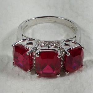 JTV DESIGNER DK RUBY STERLING SILVER RING